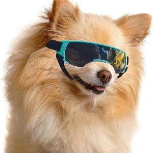 Enjoying Dog Sunglasses Small Dog Goggles Anti-Uv Doggy Glasses For Small Dogs Big Cats Impact/Wind/Dust/Fog Proof Puppy Eye Protection, Cute Blue