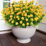 Elyum Artificial Flowers For Outdoors, 8 Bundles Artificial Plants&Flowers Outdoor, Uv Resistant Artificial Plants Outdoor Flowers For Outdoors Garden Porch Decoration(Yellow)