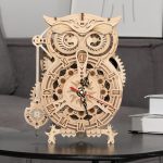 Rokr 3D Wooden Puzzles For Adults Mechanical Clock Kits-Owl Clock, Diy Clock Model Building Kits Educational Brain Teaser Puzzles, Diy Crafts/Hobbies/Gifts Desk Decor For Teens (Owl Clock)