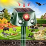 Framics Solar Animal Repeller 360° Ultrasonic Animal Repellent Outdoor Solar Animal Repellent Cat Deterrent With Motion Sensor & Led Flashing Animal Repeller For Repelling Cat Squirrel Deer Raccoon