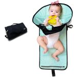 Snoofybee – Portable Playtime Changing Pad: 3-In-1 Diaper Clutch, Changing Station, And Clean Hands Toy Barrier. Water-Resistant And Stylish, With Dual Storage Pockets. Black-2024-Improved-Version