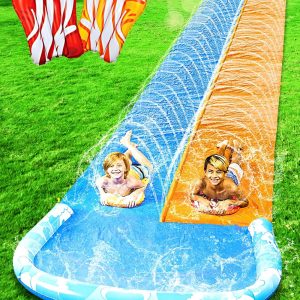 Joyin 22.5Ft Water Slides And 2 Bodyboards, Lawn Water Slide Summer Slip Waterslides Water Toy With Build In Sprinkler For Backyard Outdoor Water Fun For Kids