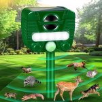 Solar Animal Repellent Ultrasonic Cat Repellent Outdoor With Pir Motion & Flashing Lights Deer Repellent Devices Solar Animal Repeller Cat Deterrent,5 Modes To Repel Fox Rabbit Raccoon Squirrel Skunk