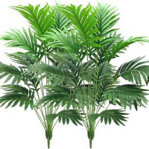 30″ Artificial Palm Plants Leaves Tropical Greenery Bush Imitation Faux Palm Tree Leaf For Home Kitchen Party Flowers Arrangement Wedding Decorations