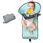 Snoofybee – Portable Playtime Changing Pad: 3-In-1 Diaper Clutch, Changing Station, And Clean Hands Toy Barrier. Water-Resistant And Stylish, With Dual Storage Pockets. Grey-2024-Improved-Version