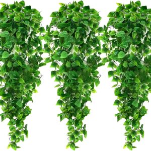 Ageomet 3Pcs Artificial Hanging Plants, 3.6Ft Ivy Vine For Wall House Room Indoor Outdoor Decoration (No Baskets)