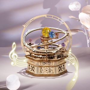 Rokr 3D Puzzles For Adults Orrery Music Box Wooden Model Building Set, Diy Wood Craft Kit Solar System Kit Stem Toys Gifts For Teens Boys/Girls Hobbies For Man/Woman