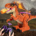 Temi Remote Control Dinosaur Toy With Simulated Flame Spray For Kids, Real Walking T-Rex With Light & Sounds For Boys 4-7, Electric Tyrannosaurus With Fire Breathing, Gift For Boys Girls 3+