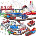 Train Car Sets For Toddlers, Train Track Set With Led Bridge, Electric Car And Train Sets Toys For Boys 3 4 5 6 7 8 9 10 11 12 Year Old Kids, Train Toy Machine Kids Christmas Birthday Gifts