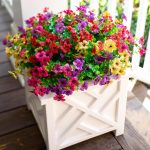 Artificial Plants Flowers For Outdoor Outside Spring Summer Decoration, 12 Bundles Faux Silk Colorful Mix Daisy Uv Sun Resistant Realistic For Porch Patio Home Planter Window Box Yard