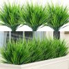 Artificial Outdoor Plants, Fake Wheat Grass Greenery Shrubs, UV Resistant Faux Plastic Plants Garden Porch Window Box Décor