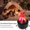 Battery Operated Fake Fire Lamp, 3D Artificial Fire Flames 4 in 1 Campfire Realistic Effect, Flame Bowl Hanging Flame Light