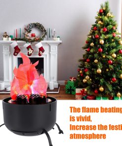 Battery Operated Fake Fire Lamp, 3D Artificial Fire Flames 4 in 1 Campfire Realistic Effect, Flame Bowl Hanging Flame Light