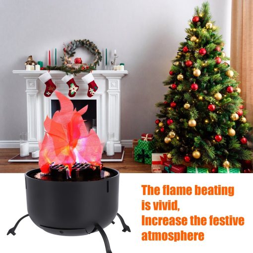 Battery Operated Fake Fire Lamp, 3D Artificial Fire Flames 4 in 1 Campfire Realistic Effect, Flame Bowl Hanging Flame Light