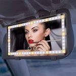 LED Mirror for Car Visor, Rechargeable Car Visor Vanity Mirror with 3 Light Modes & Dimmable Touch Screen