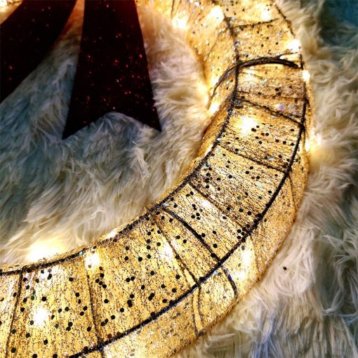 Christmas Decorations Lighted, Christmas Wreath LED Warm Light, Hanging Glowing Wreath for Front Door Wall