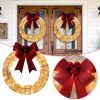 Christmas Decorations Lighted, Christmas Wreath LED Warm Light, Hanging Glowing Wreath for Front Door Wall