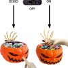 Halloween Candy Bowl, Animated Pumpkin Candy Holder, Lighted Red Eyes and Sound Candy Dish with Motion Activated