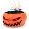 Halloween Candy Bowl, Animated Pumpkin Candy Holder, Lighted Red Eyes and Sound Candy Dish with Motion Activated