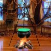 Halloween Witches Cauldron On Tripod – Large Witches Cauldron With Lights Mesh – Halloween Decorations Outdoor