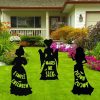 Hocus Pocus Halloween Decorations Outdoor, 3 Large Black Witches Yard Signs With Led Lights, Halloween Decorations Outside Silhouette Yard Signs With Stakes For Garage Door Yard Garden Lawn