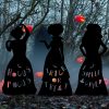 Hocus Pocus Halloween Decorations Outdoor, 3 Large Black Witches Yard Signs With Led Lights, Halloween Decorations Outside Silhouette Yard Signs With Stakes For Garage Door Yard Garden Lawn