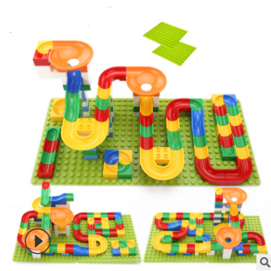 Marble Run Building Blocks, Classic Big Blocks STEM Toy Bricks Set Kids Race Track