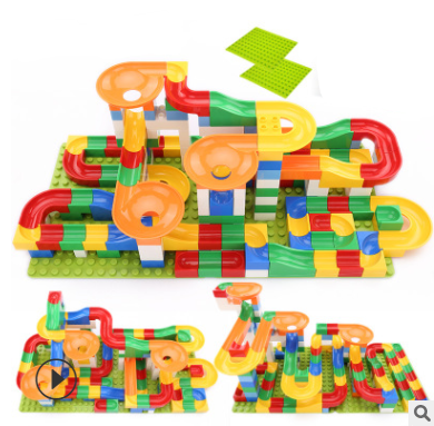 Marble Run Building Blocks, Classic Big Blocks STEM Toy Bricks Set Kids Race Track