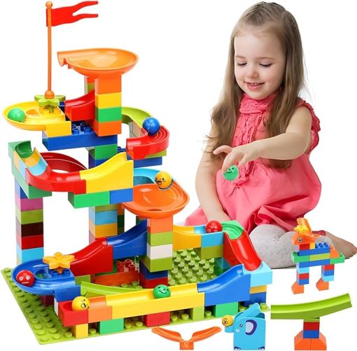 Marble Run Building Blocks, Compatible Classic Large Blocks Maze Track Sets, Big Blocks Educational STEM