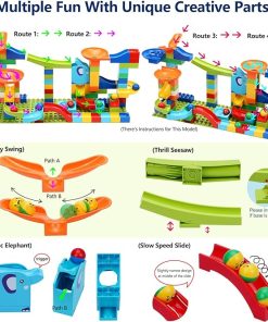 Marble Run Building Blocks, Compatible Classic Large Blocks Maze Track Sets, Big Blocks Educational STEM