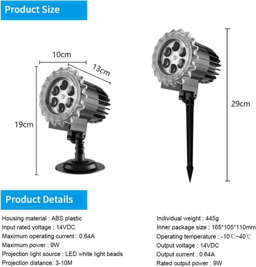 Outdoor Waterproof Snowflake Projection Lamp