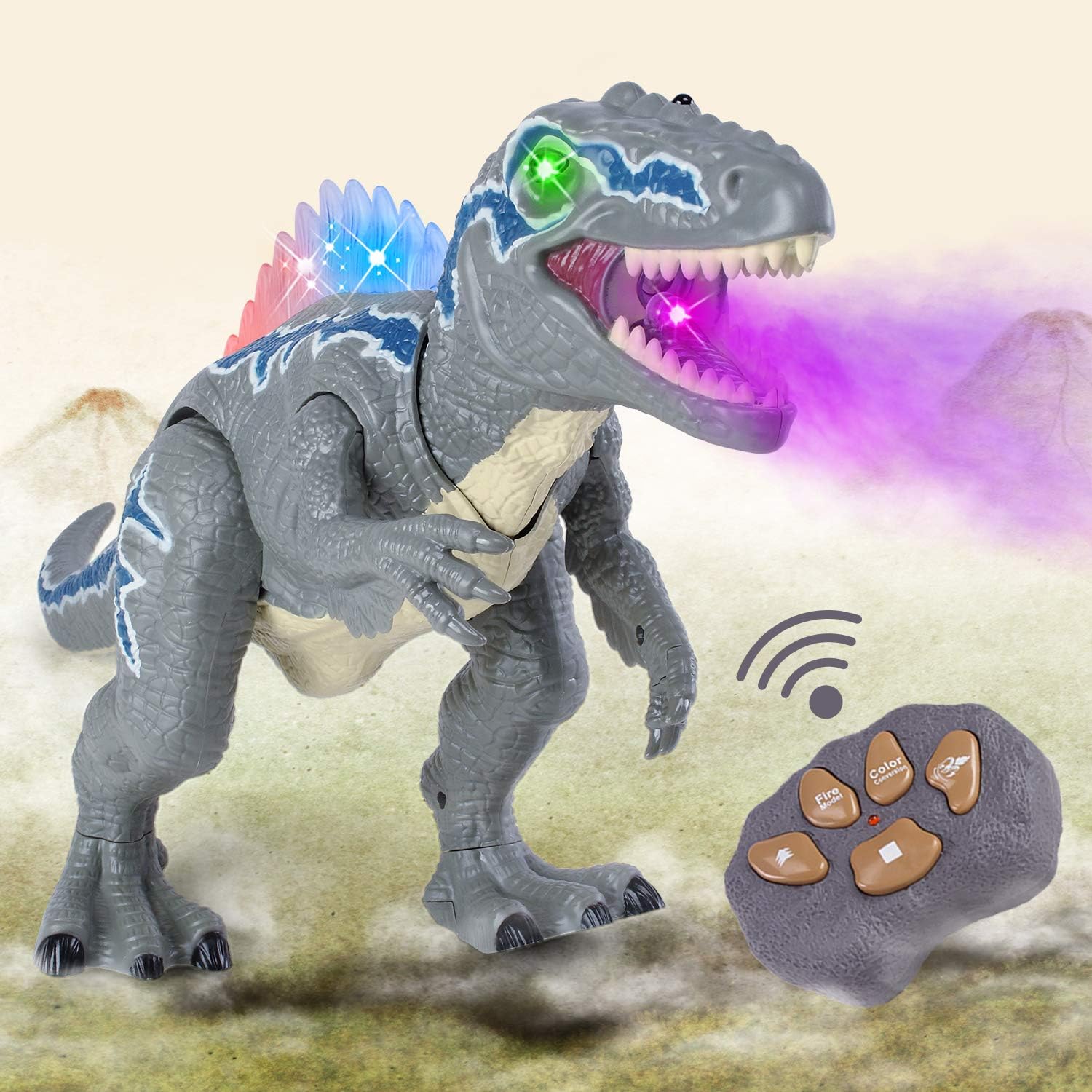 Remote Control Dinosaur Toys, LED Light Up Dinosaur Toys, Robot Toys Dinosaurs