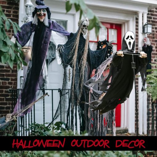 Scarecrow Screaming Ghost Halloween Scary Ghost of Death Ghost Flying Halloween Decoration for Outdoor Garden