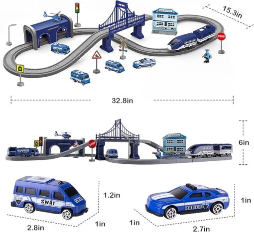 Train Sets for Boys & Girls, Battery Operated Train Set with Tracks Magnetic Connection, Train Set for Toddler