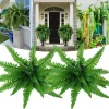 Uv Resistant Lifelike Artificial Boston Fern For Outdoors, 60 leaves 55cm