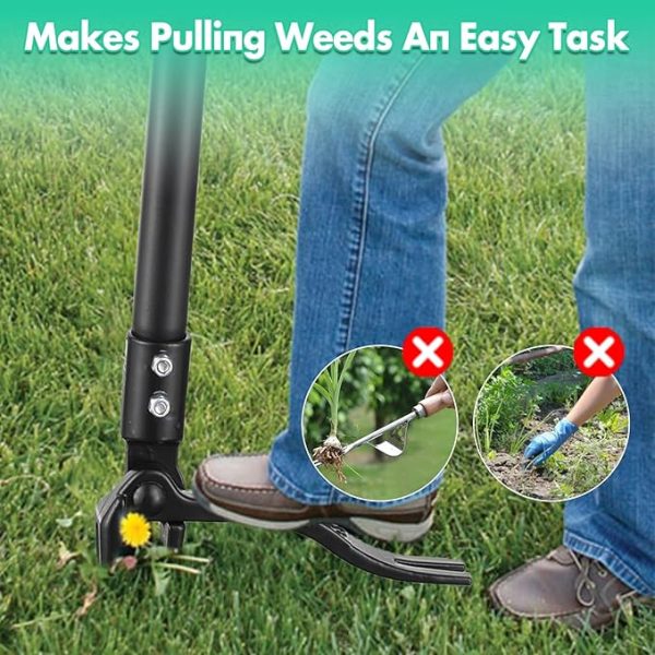 Weed Puller with Long Handle, Adjustable Stand Up Weed Puller Tool, High Hardness Weed Pulling Tool