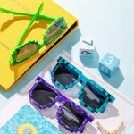 Minecraft Square Pixel Mosaic Glasses