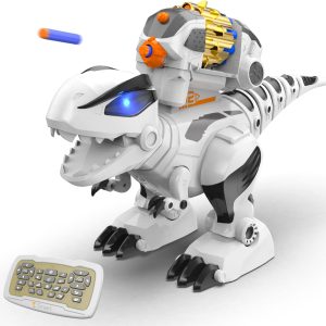 Stemtron Programmable Remote Control Robot Dinosaur Toy For Kids, Interactive Robotic Dinosaur, Robo Dinosaur, Rc Robot With Touch Sensing, Led Eyes, Dance & Music (Large Size)