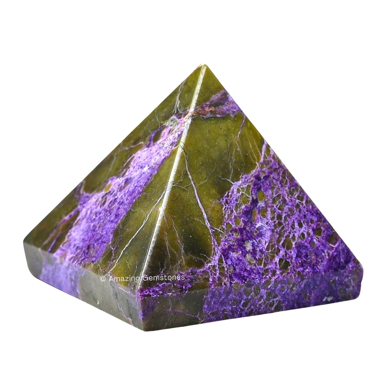 Stichtite Pyramid Crystal Healing Stones – 1.5″ Great Pyramid Figurine Of Natural Stone Pyramid For Meditation, Reiki, Chakra Balancing And Crystal Pyramids Grid (Stichtite)