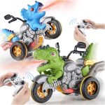 Sxj Set Of 2 Remote Control Car For Toddlers, With Music&Light &Spray,360°Rotation, Dinosaur Monster Trucks Kids Toys Age For 1 2 3 4 5 6 7 8,Boys Toys Gift