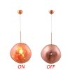 Lava Ball Drop Pendant Lighting, Silver Melting Glass Suspension Light, Modern LED Ceiling Hanging Light