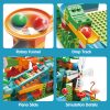 Marble Run for Kids, Classic Big Size Blocks Set, Crazy Marble Run Building Blocks with 4 Balls Race Track