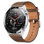 Black Silicone Brown Leather Smart Watch