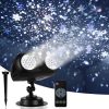 Snow Projector Lights, Christmas Rotating Dynamic Snowflake Owl Shaped Projection Lamp, IP65 Waterproof Outdoor HD LED Snow Spotlight