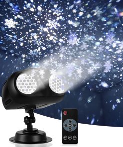 Snow Projector Lights, Christmas Rotating Dynamic Snowflake Owl Shaped Projection Lamp, IP65 Waterproof Outdoor HD LED Snow Spotlight