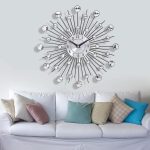 Jeweled Round Metal Wall Clock